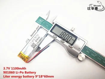 Litro de energía de la batería de Buen Qulity 3.7 V,1100mAH,901860 de Polímero de litio ion / Li-ion de la batería de JUGUETE,BANCO de POTENCIA,GPS,mp3,mp4