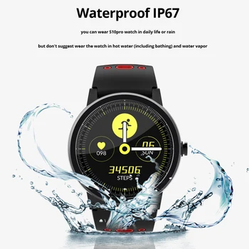 S10 pro Smart Watch Hombres Mujeres Frecuencia Cardíaca Presión arterial Monitor Táctil Completa de Pulsera de los Deportes del Reloj para IOS, Android teléfono