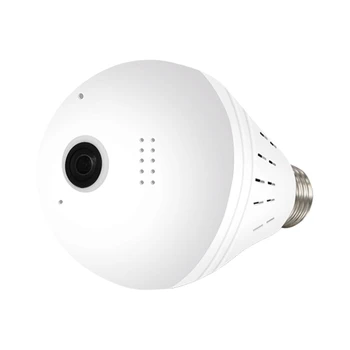 Luz LED 960P Wifi de la Cámara Smart 360 degreePanoramic Casa de Seguridad de la WiFi del CCTV de Dos vías o de Ojo de pez de la Bombilla de la Cámara