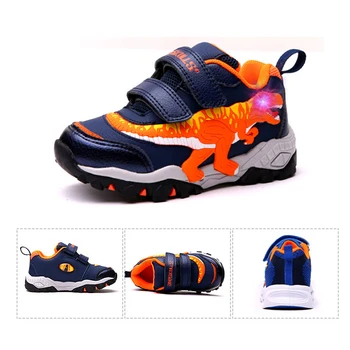 Dinoskulls los Zapatos de los Niños 3D Dinosaurio LED Niños Zapatillas de deporte de la Luz Hasta el Deporte de Tenis de Instructores de Niños 2020 Otoño Bebé Niño Zapatos