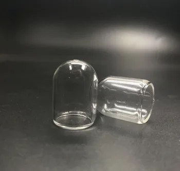 25x18mm mayorista mini tubo de la campana de frascos de vidrio globo burbuja de la cubierta de la cúpula deseo de bricolaje frasco de vidrio frasco de colgante, collar de resultados 10pcs