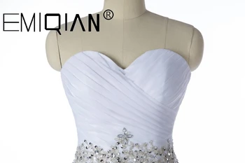 Blanco Vestido De Noiva, 2021 NUEVO Diseñador de Una línea de Vestidos de Novia,Traje De Mariage Encaje sin Tirantes de Vestidos de Novia
