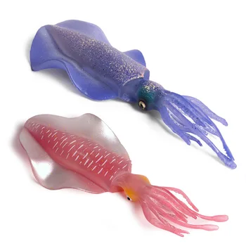 Simulación De Los Animales Púrpura/Rojo Calamar Animal Figura De Colección De Juguetes De Animales Del Mar De Las Figuras De Acción De Los Niños Cemento Plástico Juguetes