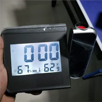 Proyección Digital Reloj de Alarma Snooze Climáticas de Temperatura y Humedad el Tiempo de Visualización del Proyector Cargador USB LED de Reloj de Mesa