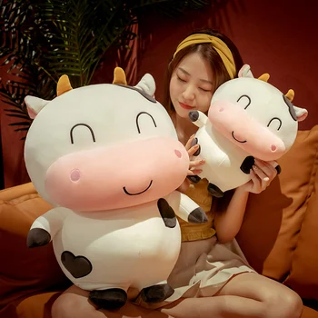 1pc 35cm de peluche de la leche de Vaca Juguetes de Felpa Suave Ganado Muñeca de Simulación de Anime Hermosa vaca de Muñecas de san Valentín de Regalo para el Amante