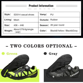 SIDEBIKE 2 Colores de Zapatos de Ciclismo de Hombres Pro Equipo de Montaña de la Bicicleta de Carretera Zapatos de Goma Transpirable de Bicicletas Desbloqueado Zapatos MTB Tamaño 36-46