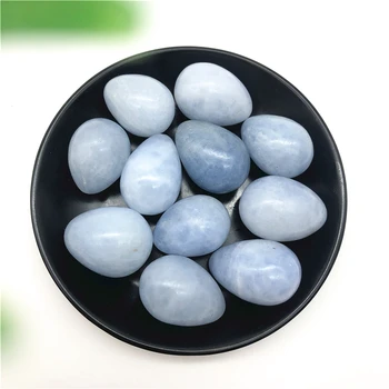 1PC 30-60mm Natural Pulido Azul Celestite Huevo de Cristal de Piedra de Forma Espécimen de Curación Decoración de Piedras Naturales y Minerales