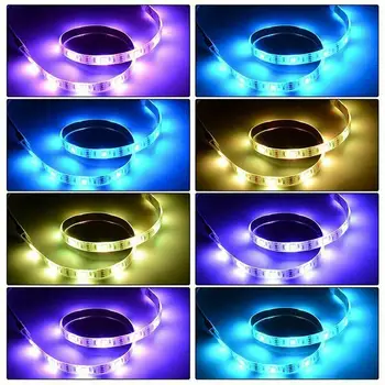 Tiras de Luz LED que cambia de Color con TV LED de luz de fondo 5V RGB de 20 Pulgadas Tira de Luz con mando a distancia Decoración para el Hogar