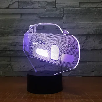 Spot de Efectivo de Coches de Luces Led de colores Automático de Gradiente 3d Luz de Noche Encantadora 7 cambio de color en 3D de la Lámpara Usb lámparas de Led