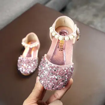 Los niños de Parte de los Zapatos de Cuero 2020 las Chicas Nuevas de la PU de los Niños Zapatos de Baile Vestido de las Niñas Solo los Zapatos de Plata de Oro Rosa A619