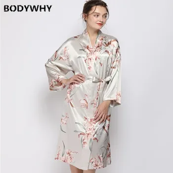 De verano Nuevo Pijama de Simulación de Seda Milán, Flor de Impresión de la mitad de la longitud Camisón Sexy Pijamas en Casa de Ropa Albornoz ropa de Dormir