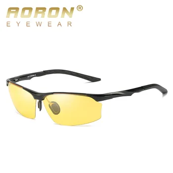 AORON de los Hombres de los Deportes de Gafas de sol Polarizadas Marco de Aluminio al aire libre de Conducción Gafas de sol UV400 del Anti-UV Gafas